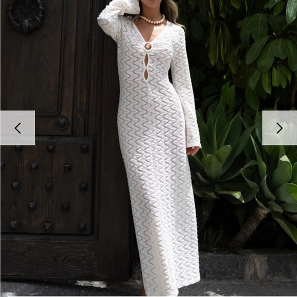 12th tribe Tatiana Crochet O Ring Maxi Dress large - Picture 3 of 8